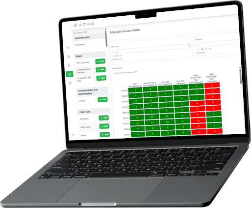 oriseOne conversational AI interface showing business data visualization